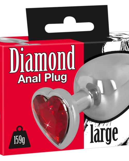 Plug anale in alluminio con decorazione a cuore