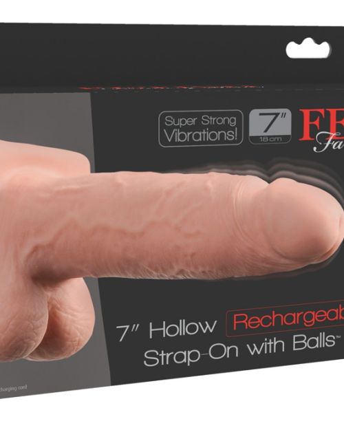 Vibratore ricaricabile strap-on con testicoli