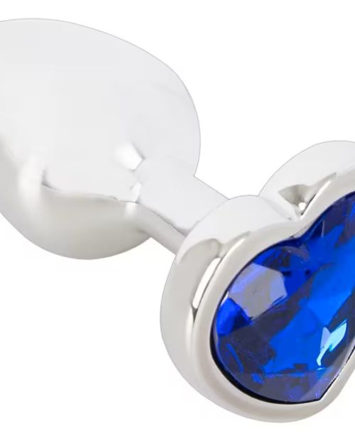 Plug anale in alluminio S con cuore blu